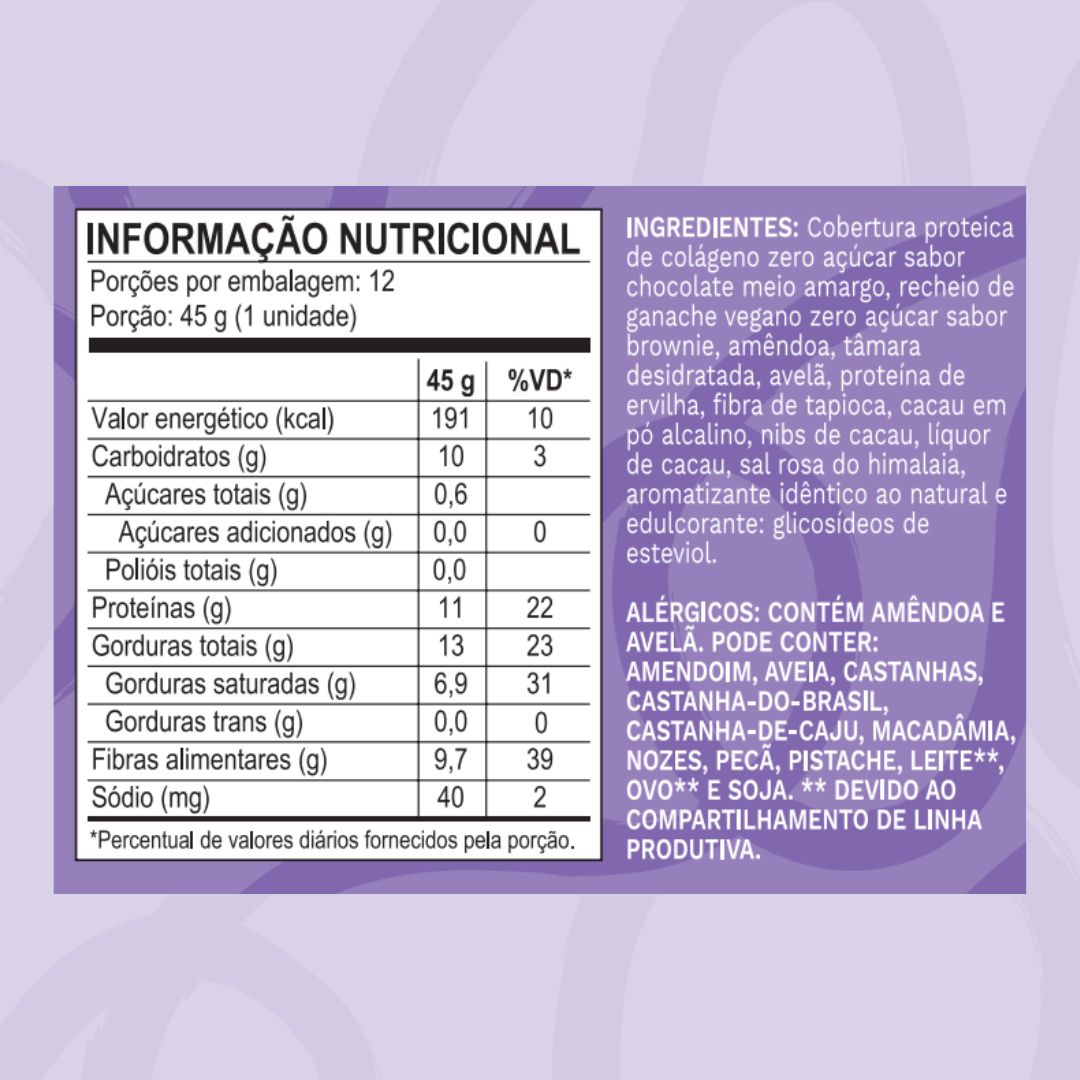 Delly Mindful Bar - Barra de proteína com taurina sabor brownie